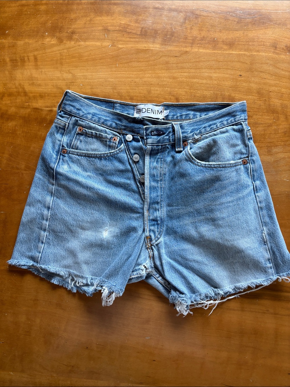 Levi's B Denim jean shorts, size small.